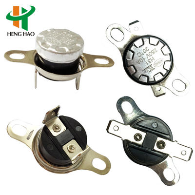 KSD301 ترموستات ثنائي المعدن مع 100000 دورة مغلق عادة أو مفتوح واقي درجة الحرارة لمروحة تبريد السيارات