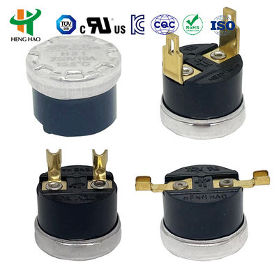 KSD301 H31 منظم حرارة ثنائي المعدن مع 100000 دورة ونطاق -10~300 درجة مئوية لمروحة تبريد السيارات