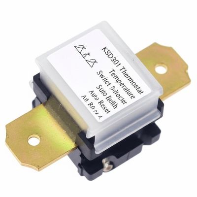 ترموستات ثنائي المعدن KSD301 مع غلاف بلاستيكي أو سيراميك وغطاء ألومنيوم أو رأس نحاسي للأجهزة الكهربائية المنزلية
