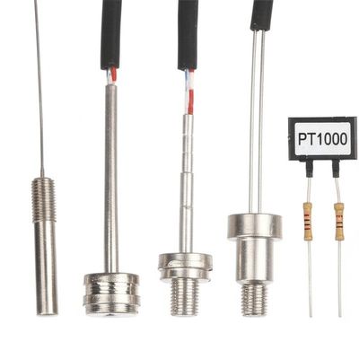 PT100 جهاز استشعار درجة الحرارة NTC Thermistor مع معامل المواد B25/50 أو B25/85 لدرجة حرارة العمل -40 °C ~ + 250 °C ودقة A (0.1)