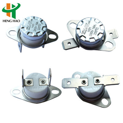 KSD301 منظم درجة الحرارة ثنائي المعدن مع 100000 دورة، نطاق 0-250 درجة مئوية، وجهات اتصال مغلقة/مفتوحة بشكل طبيعي